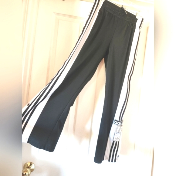 ADIDAS Black Adibreak Tear Away 3 Stripes  Snap Up Sides Track Pants - Picture 8 of 16